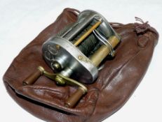 REEL: Hardy Elarex multiplier reel, twin brown handles, brake and ratchet controls, level wind,