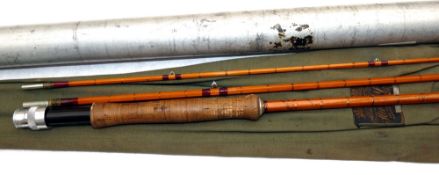 ROD: Hardy The Deluxe 9' 3 piece Palakona trout fly rod, No.H20608, burgundy whipped low bridge