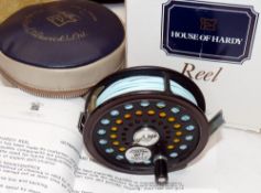 REEL: Hardy Ultralite disc No.7 alloy trout fly reel, black finish, U shape line guide, 2 screw