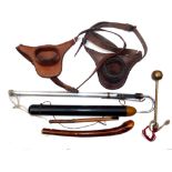 ACCESSORIES: (7) C Farlow, 11 Panton St., London leather rod butt harness for big game fishing, 8"