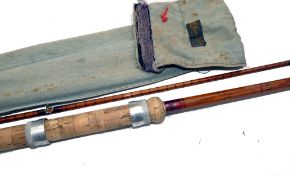 ROD: B James & Son London England Richard Walker Mk1V split cane rod, 10' 2 piece, red close