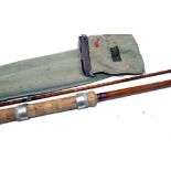 ROD: B James & Son London England Richard Walker Mk1V split cane rod, 10' 2 piece, red close