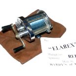 REEL: Fine Hardy Elarex multiplier reel, chrome plated, twin handle, level wind brake casting