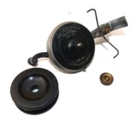 REEL: Rare JE Miller of Leeds Chippindale Patent casting reel  No.946, Patent No.17250/1910, alloy
