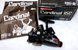 REEL: Abu Cardinal 152 spinning reel, new old shop stock, left hand wind, rear drag, foot stamp