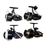 REELS: (4) Collection of 4 Mitchell spinning reels, 300A with gold text, red gasket and spool