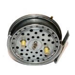 REEL: Early possible prototype Hardy Eureka alloy casting reel, 3.5" diameter, narrow drum, face