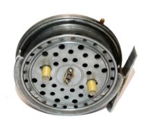 REEL: Early possible prototype Hardy Eureka alloy casting reel, 3.5" diameter, narrow drum, face