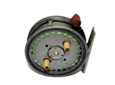 REEL: Hardy The Silex No.2 3.25" alloy casting reel, twin ivorine handles, 3 screw drum latch, red