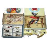 LURES: (Qty) Collection of mainly vintage lures and prawn mounts incl. selection of Rudge quill