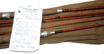 RODS: (2) Pair Foster of Ashbourne split cane game rods with Fosters receipt of purchase, second