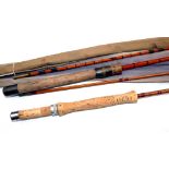 "RODS: (2) Hamlin of Cheltenham The Test 9' 2 piece split cane trout fly rod, No.3227/1, fine