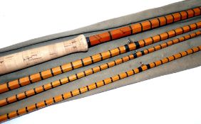 ROD: Hardy The Gold Medal Palakona 14' 3 pce plus correct spare tip salmon fly rod No E63208,