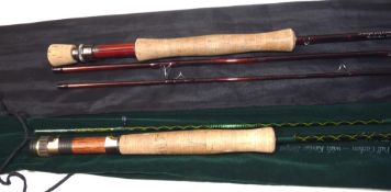 RODS: (2) Sharpe's of Aberdeen The Gordon 9'6" 3 piece carbon trout fly rod, line rate 7, burgundy