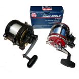 REELS: (2) Shimano Triton TLD 20 lever drag multiplier reel, with harness lugs, on/off check,