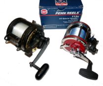 REELS: (2) Shimano Triton TLD 20 lever drag multiplier reel, with harness lugs, on/off check,