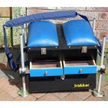 SEAT BOX: Trakker continental seat box in alloy, shaped padded pole seat, front drawers, padded