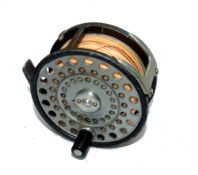 REEL: Hardy Zenith 3.25" wide drum alloy fly reel, black handle, 2 screw latch, rim tension