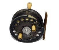 REEL: Hardy The Silex No.2 alloy casting reel, 3.75" diameter, and twin ivorine handles and