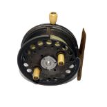 REEL: Hardy The Silex No.2 alloy casting reel, 3.75" diameter, and twin ivorine handles and