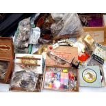 FLY TYING MATERIALS: Large mixed quantity of fly tying materials, incl. feathers, capes silks,