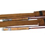 RODS: (2) J S Sharpe of Aberdeen the Eighty Eight, impregnated cane fly rod, 8'8", 2 piece, line