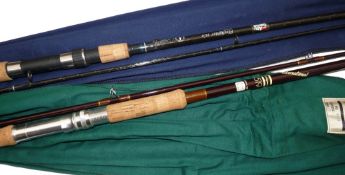RODS: (2) Abu Garcia Firefighter 9100 carbon spinning rod, 10' 2 pce, grey blank, SIC lined
