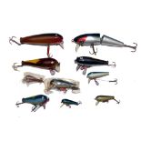 HARDY LURES (9): Collection of nine Hardy wood Jock Scott baits, sizes from 1.25" to a 4" jointed