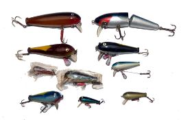 HARDY LURES (9): Collection of nine Hardy wood Jock Scott baits, sizes from 1.25" to a 4" jointed