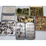 FLIES & BOXES: (Qty) Hardy Wheatley alloy salmon fly box c/w internal security clips, measures 7"