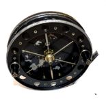 REEL: Allcock Match Aerial 4.5" alloy centre pin reel,  6 spoke, tension adjuster, twin black