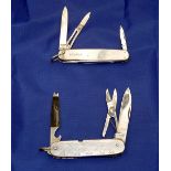 ANGLERS KNIVES (2): Stainless steel anglers knife with hook scale and measure to side plates, 4
