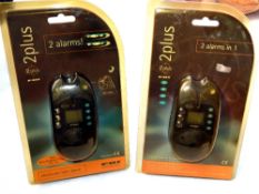 BITE ALARMS (2): Pair of FBI 2 Plus electronic carp bite alarms, volume, tone and sensitivity