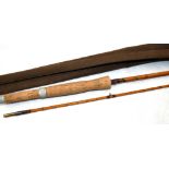 ROD: JS Sharpe of Aberdeen The Featherweight 8'6" 2 piece cane fly rod, red agate butt/tip guides,