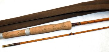 ROD: JS Sharpe of Aberdeen The Featherweight 8'6" 2 piece cane fly rod, red agate butt/tip guides,