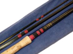 ROD: Bruce & Walker Expert 15', 3 pce salmon fly rod, line rate 9/11, grey blank whipped burgundy,