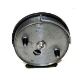 REEL: Hardy Conquest 4" alloy trotting reel, bright finish drum twin black tapered handles,