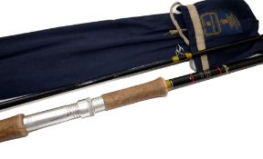 ROD: Hardy Fibalite Spinning rod 10' 2 piece, black blank, green whipped low bridge guides, spigot