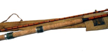 ROD: Hardy The JJH spinning Rod, 10'6" 2 piece Palakona, No.D3840, burgundy close whipped agate