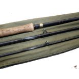 ROD: Bodex 15' 3 piece carbon salmon fly rod, fine condition, grey blank, lined guides whipped