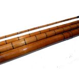 ROD: Decorative Thames Pattern London roach pole, 18'6" long, 4 section, black close whipped with