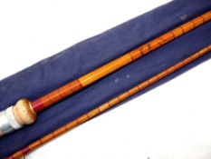 ROD: B James Richard Walker Mk1V Avon 10' 2 piece split cane rod, recent full refurbishment, red