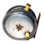 REEL: Percy Wadham Isle of Wight, The Meteor 4" alloy drum casting reel, Patent 2246/07 in shield