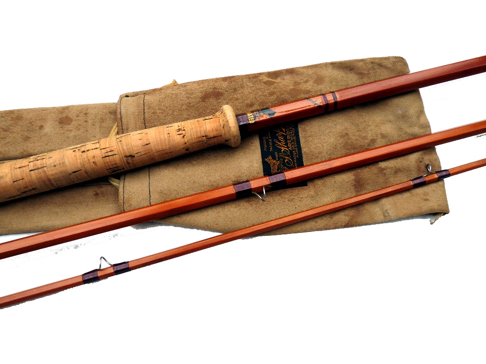 ROD: JS Sharpe The Aberdeen 12'6" 3 piece impregnated salmon fly rod, fine condition, red agate
