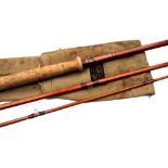 ROD: JS Sharpe The Aberdeen 12'6" 3 piece impregnated salmon fly rod, fine condition, red agate