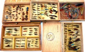 FLIES: Good collection of traditional trout/salmon flies, incl. single, double and treble black hook