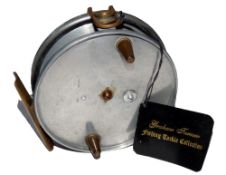 REEL: Ex Graham Turner collection, The Hardy Wallis 4" alloy centre pin reel, twin tapered