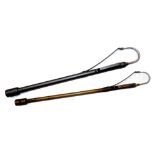ACCESSORIES: (2) Pair of small 3 draw brass extending sea trout gaffs with priest heads to base,