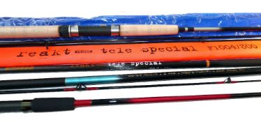 RODS & POLES: (4) Ryobi Target TAS 800 spinning rod, 8' 2 piece, cork handle with screw winch