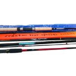 RODS & POLES: (4) Ryobi Target TAS 800 spinning rod, 8' 2 piece, cork handle with screw winch